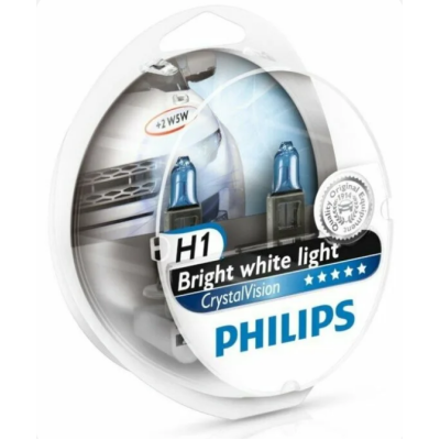 Лампа галогенная Philips Crystal Vision H1 12V 55W +W5W 12V-5W (2шт.)