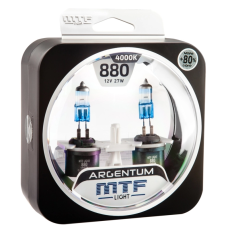 !РАСПРОДАЖА! Лампа галогенная MTF Light Argentum +80% New 880 12V 27W (2шт.)