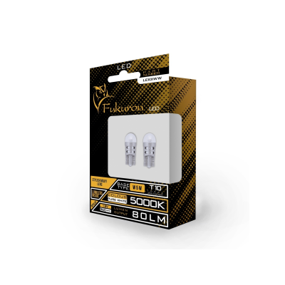 Светодиод Fukurou T10, W5W, 12V, 5000K (компл. 2шт)