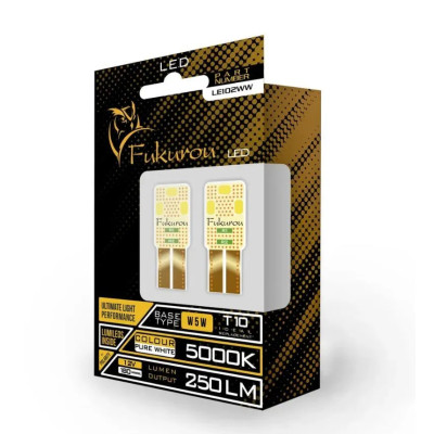 Светодиод Fukurou T10 250lm, W5W, 12V, 5000K (компл. 2шт)