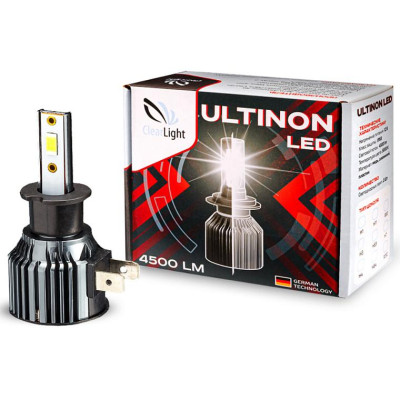 !РАСПРОДАЖА! Светодиодная лампа ClearLight Ultinon H3 4500 lm 6000K 12W, 12V (15-14.5) (компл 2шт)