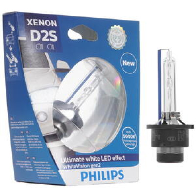 !РАСПРОДАЖА! Лампа ксеноновая Philips D2S 85122WHVC1 White Vision gen2  блистер