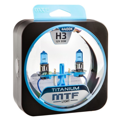 !РАСПРОДАЖА! Лампа галогенная MTF Light Titanium New H3 12V 55W (2шт.)