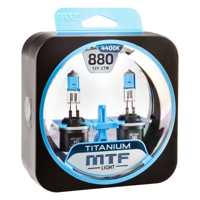 !РАСПРОДАЖА! Лампа галогенная MTF Light Titanium New H27 880 12V 27W (2шт.)