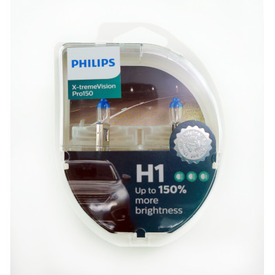 Лампа галогенная Philips X-treme Vision Pro +150% H1 (P14,5s) 12V 55W (2шт.)