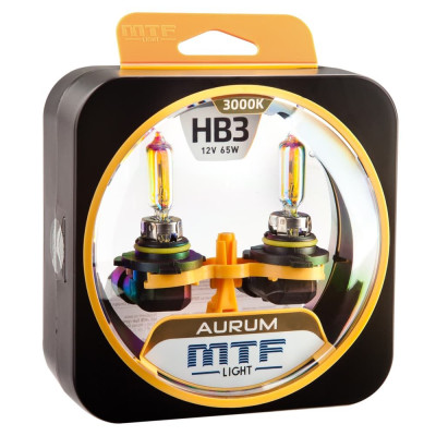!РАСПРОДАЖА! Лампа галогенная MTF Light Aurum New HB3 12V 65W (2шт.)