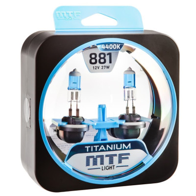 !РАСПРОДАЖА! Лампа галогенная MTF Light Titanium New H27 881 12V 27W (2шт.)