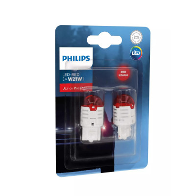 !РАСПРОДАЖА! Светодиод Philips W21W (BA15s) Red Ultinon Pro3000 LED (уп.2шт.)