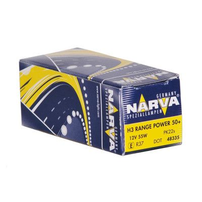 !РАСПРОДАЖА! Лампа галогенная Narva Range Power +50% (RP50) H3 (PK22s) 12V 55W