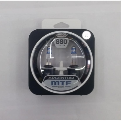 !РАСПРОДАЖА! Лампа галогенная MTF Light Argentum +80% New 880 12V 27W (2шт.)