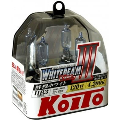 Лампа галогенная Koito Whitebeam III HB3 12V 65W (2шт.)
