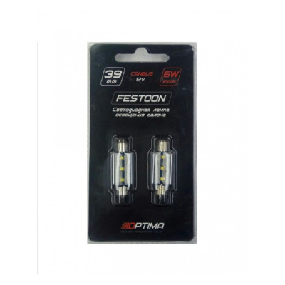 Светодиод Optima Premium, C5W, 39мм, Philips CAN-BUS, 5100K, 12V