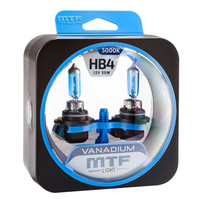 !РАСПРОДАЖА! Лампа галогенная MTF Light Vanadium New HB4 12V 55W (2шт.)