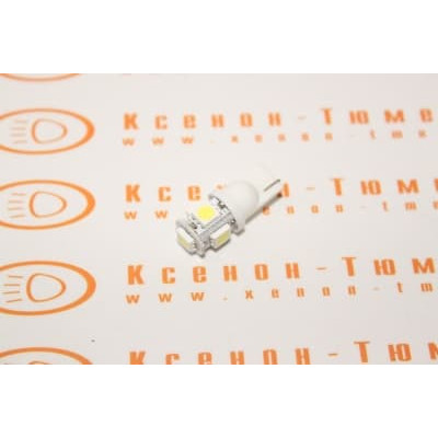 !РАСПРОДАЖА! Светодиод T10 5 SMD 5050 (w5w, 5000К) (Белый)