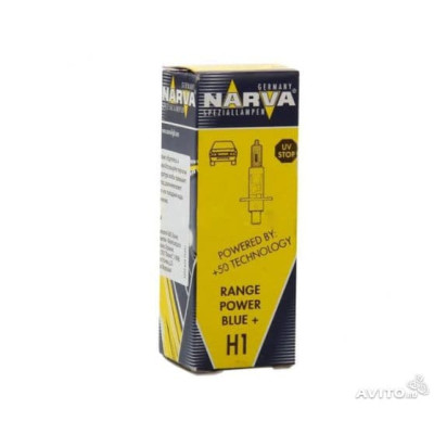 !РАСПРОДАЖА! Лампа галогенная Narva Range Power Blue +30% (RPB) H1 (P14,5s) 12V 55W