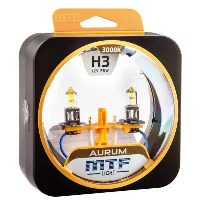 !РАСПРОДАЖА! Лампа галогенная MTF Light Aurum New H3 12V 55W (2шт.)