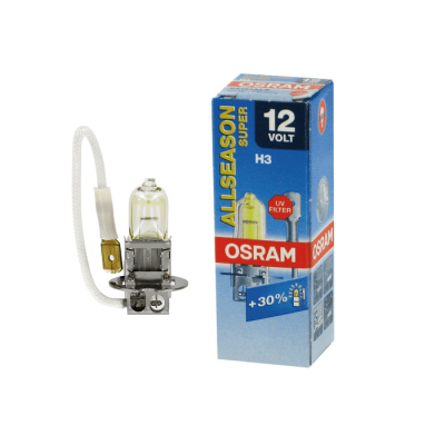 !РАСПРОДАЖА! Лампа галогенная Osram Allseason H3 (PK22s) 12V 55W Жёлтый