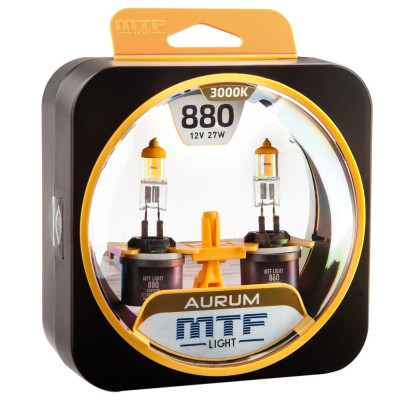 !РАСПРОДАЖА! Лампа галогенная MTF Light Aurum New H27 880 12V 27W (2шт.)