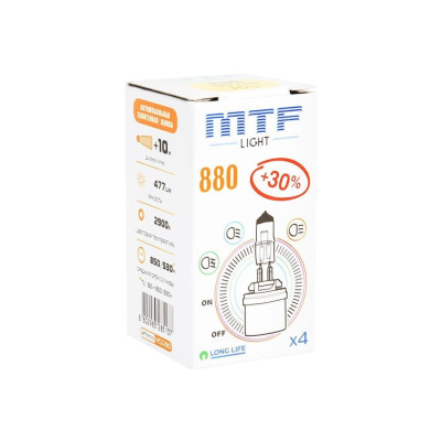 Лампа галогенная MTF Standard +30% H27 12v 880 27w