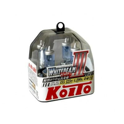 Лампа галогенная Koito Whitebeam Premium H4 12V, 4500K, 60/55W (135/125W) (2шт.)